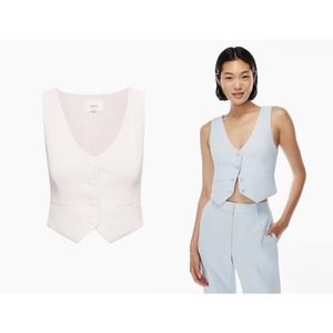 NWT Aritzia Wilfred DESIRE Vest | Light Birch White | size 2 XS